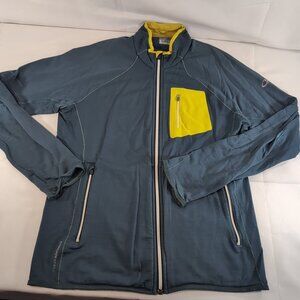 Icebreaker Atom GT Men M Medium Full Zip Collar Sweater Merino Wool Green Jacket